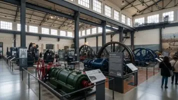 Esterno del Museo della Bonifica Ca' Vendramin con le grandi pompe idrovore storiche