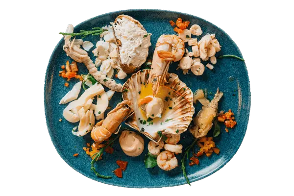 Il Gran Piatto del Molo - assortimento di antipasti di mare - Menu Ristorante Ponte Molo Porto Tolle