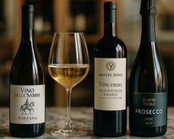 Selezione di vini locali e regionali della cantina di Ponte Molo