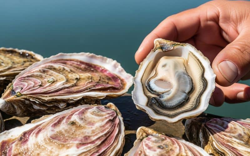 Le caratteristiche ostriche rosa del Delta del Po con striature colorate