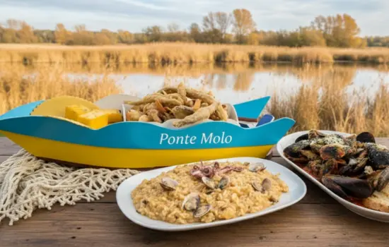 Menù Tipico 3 Portate di Ponte Molo con Cozze alla Polesana, Risotto del Delta e Frittura del Pescatore