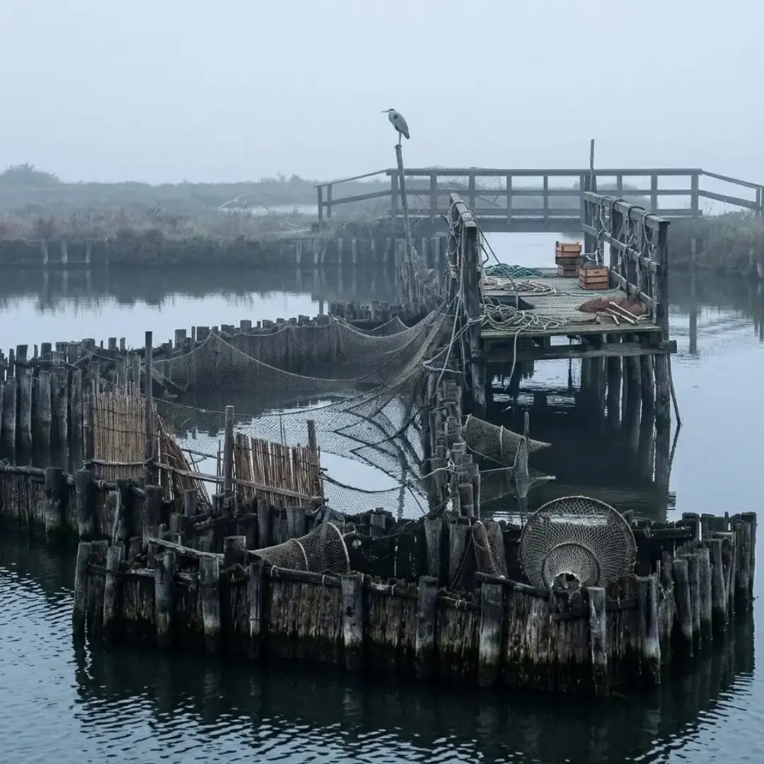 A traditional lavoriero in the Po Delta lagoons